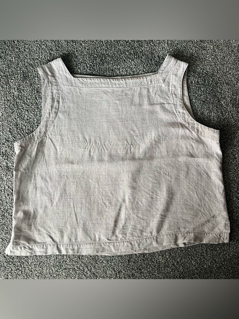 Eileen Fisher Neutral Taupe Linen Blend Top